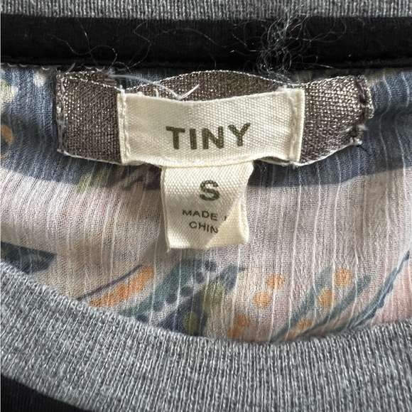 Anthropologie "TINY" Brand Black Blouse Shirt Tie Front Women’s Small Oversized - Picture 6 of 13